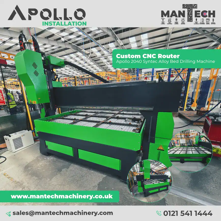 Custom Apollo 2040 Syntec Alloy Bed Drilling Machine Installed in Cheshire