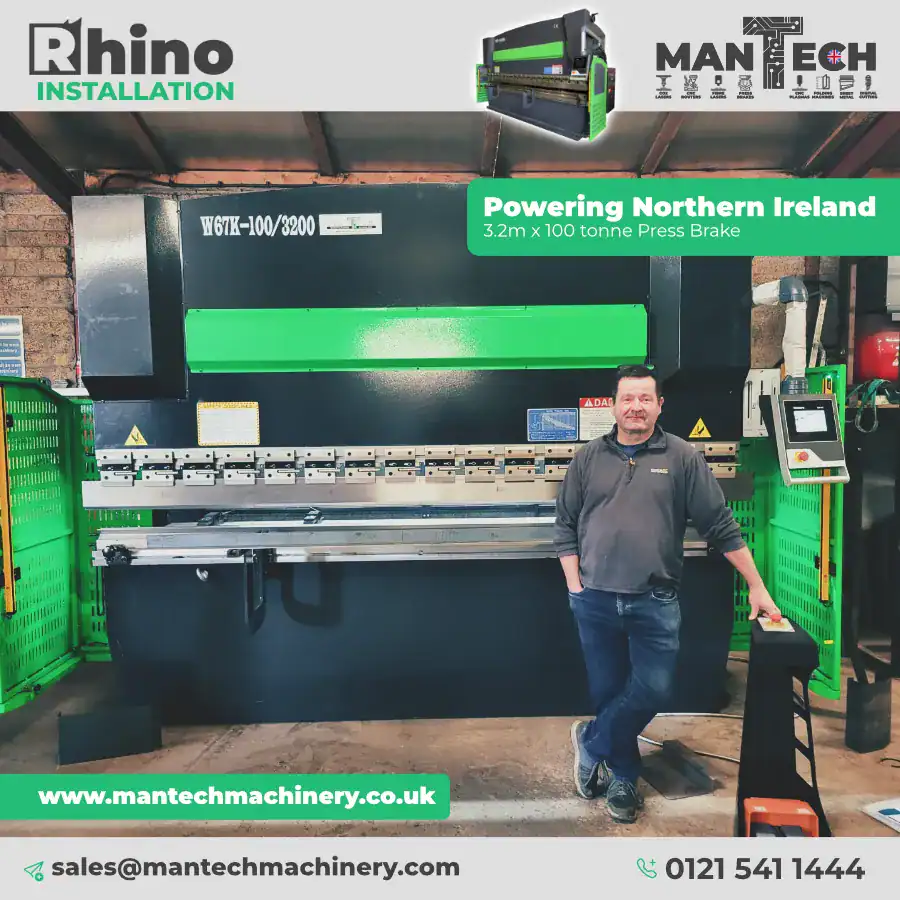 Rhino W67K-100/3200 Press Brake Installed in Northern Ireland