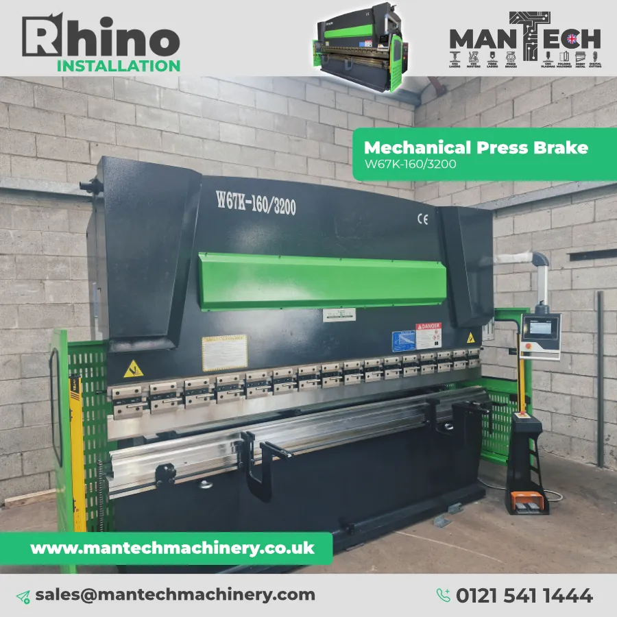 Rhino W67K-160/3200 Mechanical Press Brake Installed for a UK Customer!