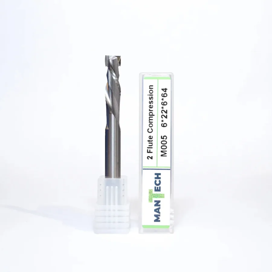 Mantech double-flute compression spiral CNC router cutter