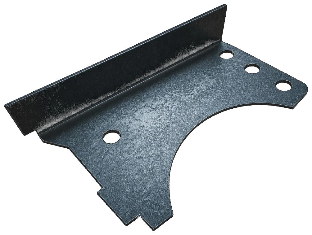 Fibre laser cut mild steel bracket with a folded edge