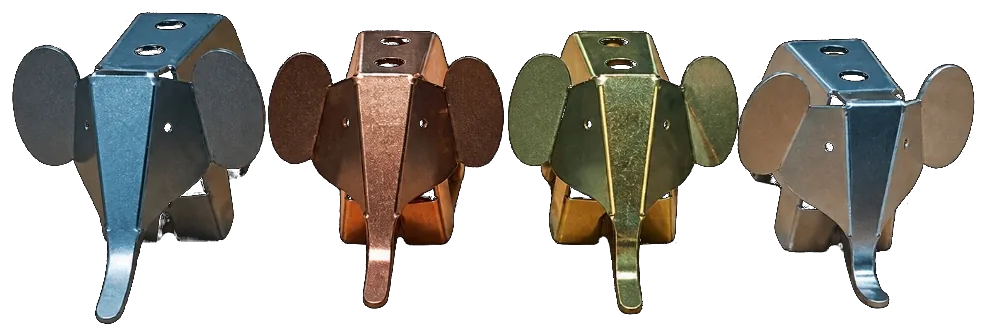Fibre laser cut samples in stainless, copper, brass and aluminium