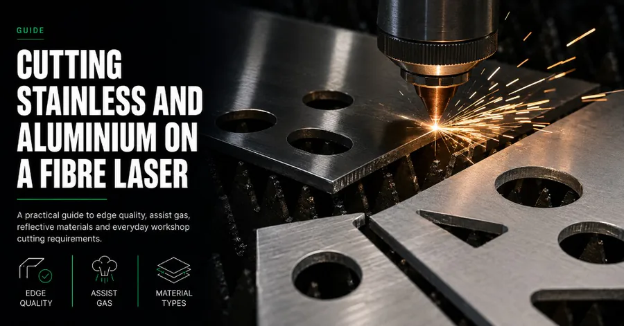 Cutting stainless and aluminium on a fibre laser — guide to edge quality, assist gas and everyday workshop cutting
