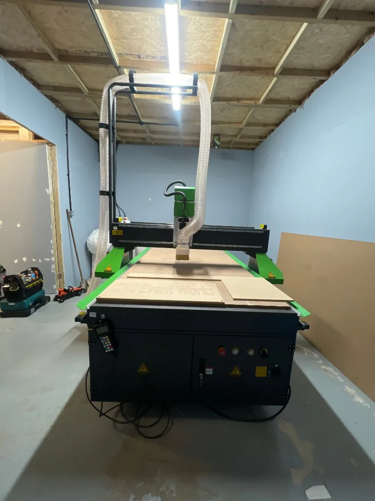 Front view of the Spartan 1325 CNC Router installed at Illumination Event Ltd