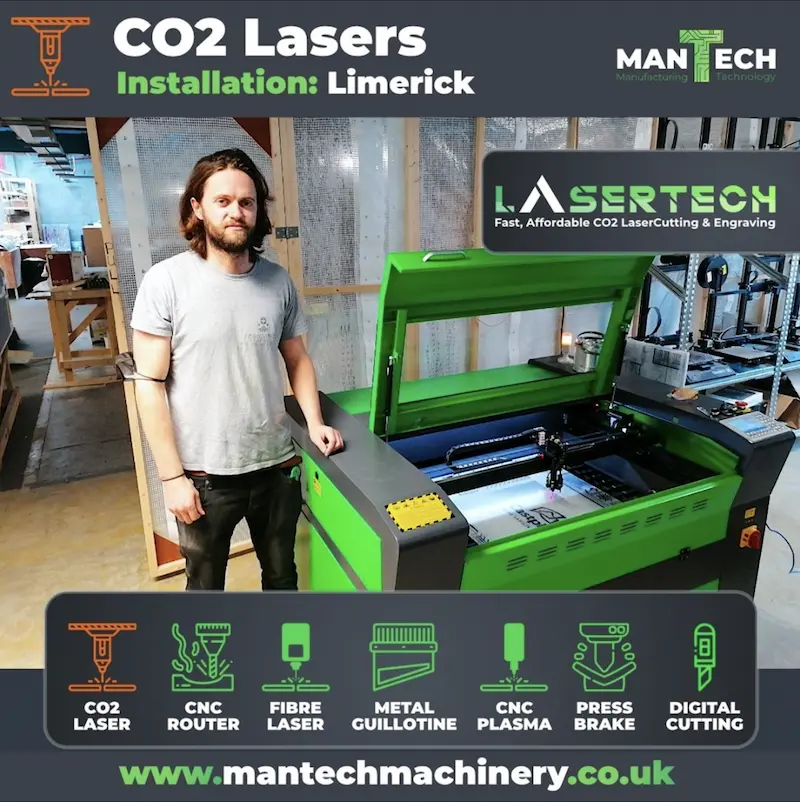 A customer From Limerick Chooses Lasertech CO2 Laser Cutter