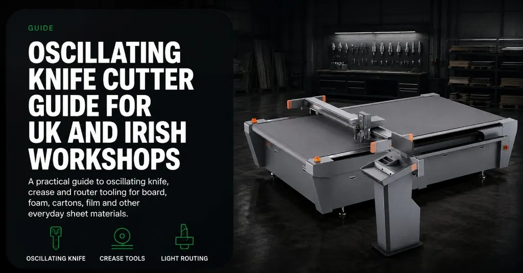 Oscillating knife cutter guide — knife, crease and light routing for UK and Irish workshops