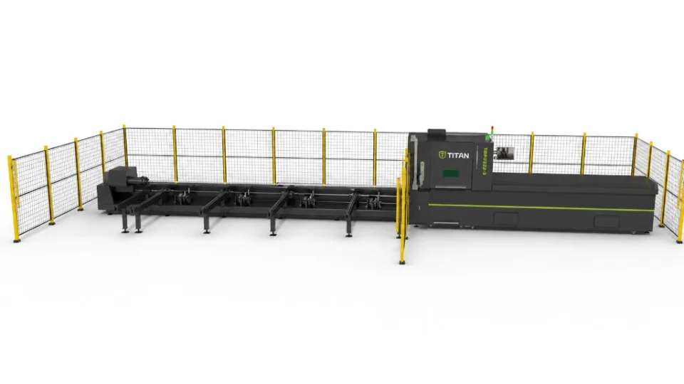 Titan T6524 tube fibre laser front view for pipe and profile cutting