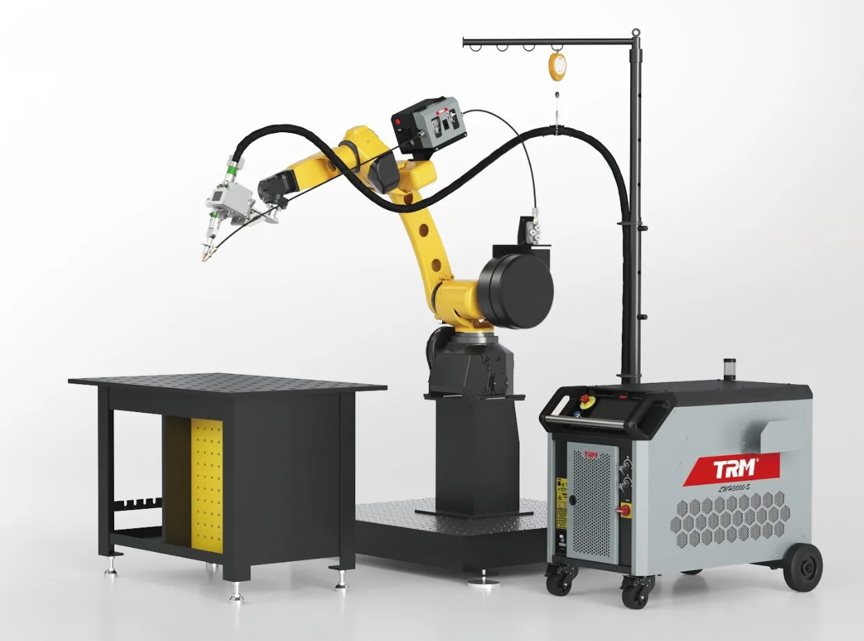TRM fibre laser welder with industrial robotic welding arm