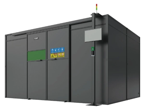 TRM laser protection cabin with safety beacon and viewing window