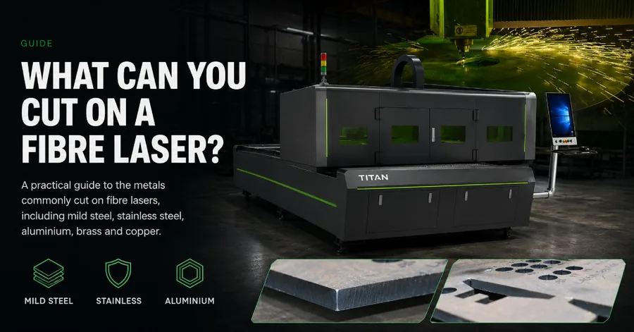 What can you cut on a fibre laser — metals guide for mild steel, stainless, aluminium, brass and copper on Titan fibre lasers